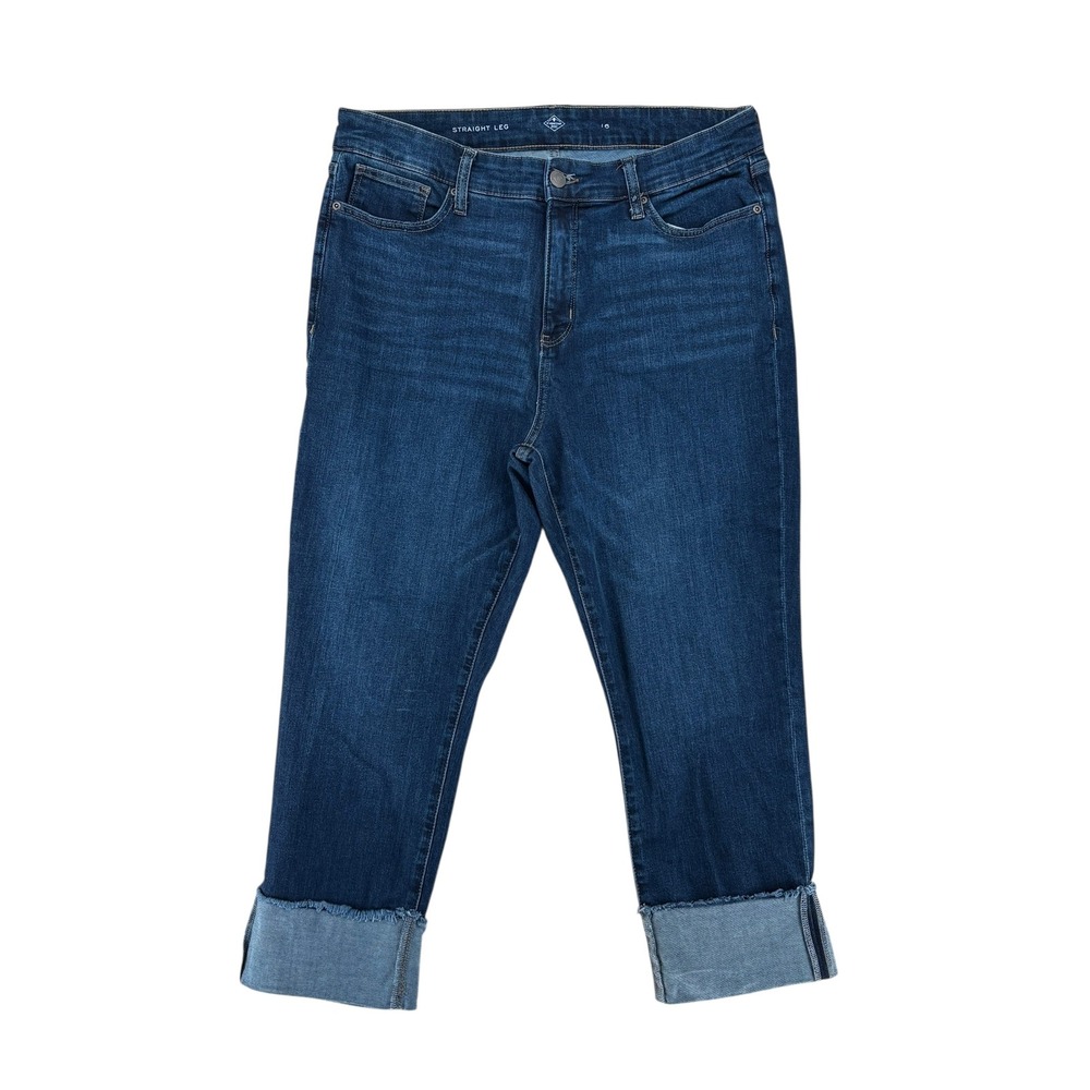 St. John's Bay Straight Leg Cropped Jeans with Cuff‎ (Size 16)